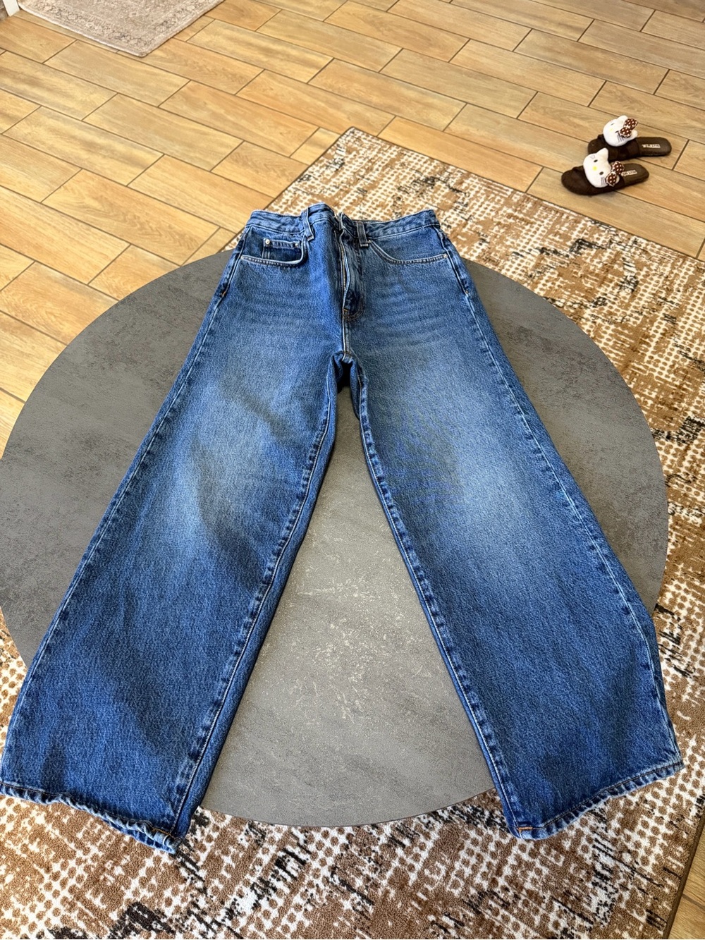 Toteme Men's Relaxed Wide-Leg Blue Jeans